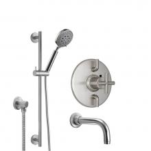 California Faucets KT06-65.20-PC - Tiburon Styletherm 1/2'' Thermostatic Shower System with Handshower Slide Bar and Tub Sp