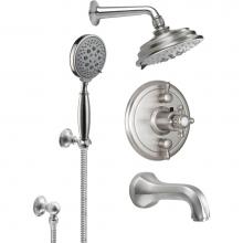 California Faucets KT07-47.25-PC - Monterey StyleTherm® 1/2'' Thermostatic Shower System with Handshower Hook and Tub