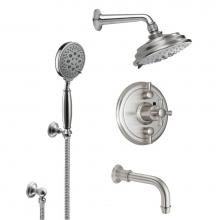 California Faucets KT07-48X.20-PC - Miramar Styletherm 1/2'' Thermostatic Shower System with Handshower Hook and Tub Spout