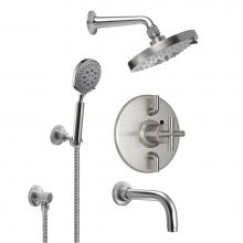 California Faucets KT07-65.20-PC - Tiburon Styletherm 1/2'' Thermostatic Shower System with Handshower Hook and Tub Spout