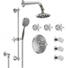 California Faucets KT08-47.18-PC - Monterey StyleTherm® 3/4'' Thermostatic Shower System with Body Spray, Handshower o