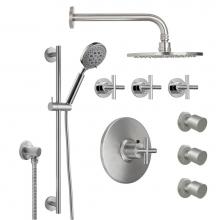 California Faucets KT08-65.18-PC - Tiburon Styletherm 1/2'' Thermostatic Shower System with Body Spray, Handshower on Slide