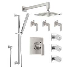 California Faucets KT08-77.25-RBZ - Morro Bay Styletherm 3/4'' Thermostatic Shower System with Body Spray, Hand Shower on Sl