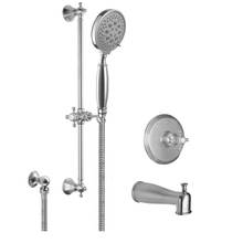 California Faucets KT11-47.20-PC - Monterey  Pressure Balance Shower System with Hand Shower on Slide Bar and Tub Spout