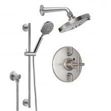 California Faucets KT13-65.25-PC - Tiburon Styletherm 1/2'' Thermostatic Shower System with Showerhead and Handshower on Sl