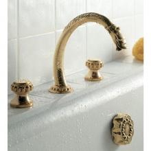 Herbeau 224570 - ''Pompadour'' 3-Hole Deck Mounted Roman Tub Set in Weathered Brass