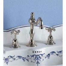 Herbeau 300268 - ''Royale'' Widespread Lavatory Set with Cross Handles in Antique Lacquared Bra