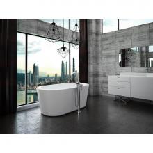 Neptune 220022-BC-126-001 - Amaze 3260 AFR Acrylic Oval Freestanding Back Center Drain Mass-Air Bathtub in White