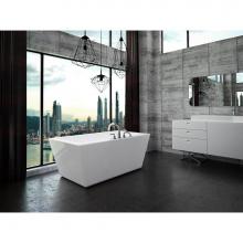 Neptune 220024-000-001-000 - Amaze 3260 AFR Acrylic Rectangular Freestanding Back Center Drain Bathtub in White