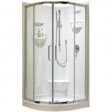 Neptune 220154-000-001-003 - Izia 3636 Neo-Round Acrylic Corner Two-Piece Shower with Center Drain in White