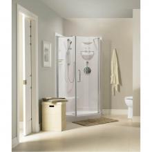 Neptune 220155-000-001-003 - Maya 3838 Neo-Angle Acrylic Corner Two-Piece Shower with Center Drain in White