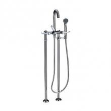 Rohl 637.20.145.APC - Cronos Floor Mounted Exposed Tub And Shower Mixer With Lever Handles In Polished Chrome