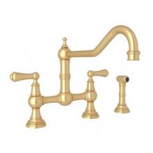 Rohl U.4764L-SEG-2 - Edwardian™ Extended Spout Bridge Kitchen Faucet With Side Spray