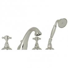 Rohl A1464XCPN - Rohl Country Bath Viaggio Four Hole Deck Mounted Tub Filler