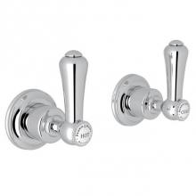 Rohl U.3772LSP-APC - Perrin & Rowe® Georgian Era 3/4'' Wall Valves (Pair) with White Porcelain Lever