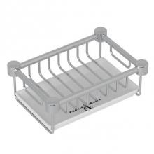 Rohl U.6472APC - Perrin & Rowe® Holborn Free Standing Porcelain Soap Basket in Polished Chrome