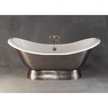 Sign Of The Crab P0883B - The Luna Burnished & Lacquered Exterior 6'' Cast Iron Double Ended Slipper Tub On