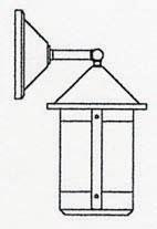 Arroyo Craftsman BB-8WF-BZ - 8" berkeley wall mount - wet rated