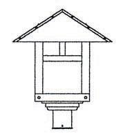 Arroyo Craftsman EP-16HFM-BK - 16" evergreen post mount with hummingbird filigree