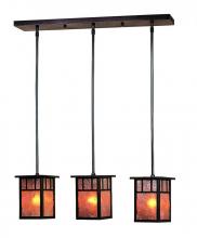 Arroyo Craftsman HICH-4L/3ERM-BK - 4" huntington 3 light in-line, without overlay (empty)