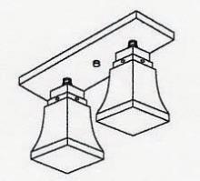 Arroyo Craftsman RCM-2-BK - ruskin 2 light ceiling mount