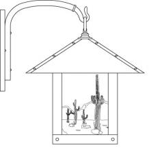 Arroyo Craftsman TRB-16CTGW-BZ - 16" Timber Ridge Wall Bracket With Cactus  Filigree