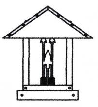 Arroyo Craftsman TRC-12ARTN-RB - 12" timber ridge column mount with arrow filigree