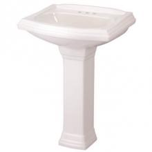 Gerber Plumbing G0022565 - Allerton Petite 4''CC Ped Lav Combo: G0012565 Lav w/ G0029843 Ped White