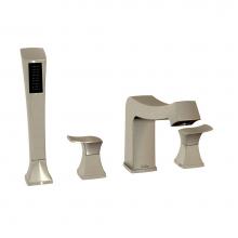 Kalia BF1070-120 - UMANI? 4-Piece Deckmount Tub Filler with Handshower and UMANI? Handles Brushed Nickel