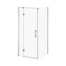 Kalia DR1958-110-000 - ENKEL™ 6mm 2-Panel Pivot Shower Door with Return Panel 36''x36''x74'&ap