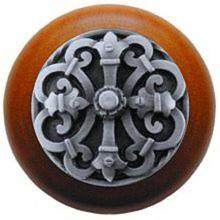 Notting Hill NHW-776C-AP - Chateau Wood Knob in Antique Pewter/Cherry wood finish