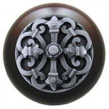 Notting Hill NHW-776W-AP - Chateau Wood Knob in Antique Pewter/Dark Walnut wood finish