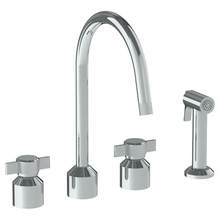 Watermark 25-7.1G-IN16-WH - Deck Mounted 4 Hole Kitchen Set With Gooseneck Spout - Includes Side Spray