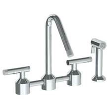 Watermark 25-7.6-IN14-WH - Deck Mounted Bridge Kitchen Faucet with Independent Side Spray