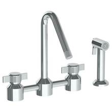 Watermark 25-7.6-IN16-WH - Deck Mounted Bridge Kitchen Faucet with Independent Side Spray