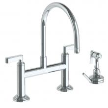 Watermark 29-7.65-TR24-SBZ - Deck Mounted Bridge Kitchen Faucet with Independent Side Spray