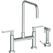 Watermark 70-7.65-RNK8-GP - Deck Mounted Bridge Square Top Kitchen Faucet with Independent Side Spray