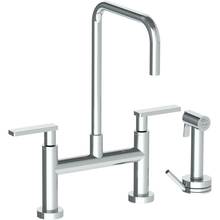 Watermark 70-7.65-RNS4-GP - Deck Mounted Bridge Square Top Kitchen Faucet with Independent Side Spray