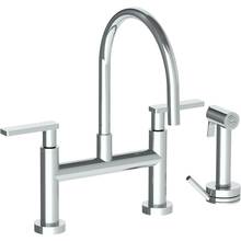 Watermark 70-7.65G-RNS4-GP - Deck Mounted Bridge Gooseneck Kitchen Faucet with Independent Side Spray