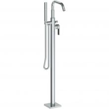 Watermark 71-8.8-LLP5-GP - Single Hole Floor Standing Square Bath set with Hand Shower