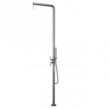 Blu Bathworks QOS-0014.2-AS - Outdoor freestanding overhead shower w hydroprogressive mixer