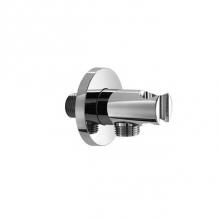 Blu Bathworks TC804 - Wall union w handshower support - Brass body and ABS round escutcheon