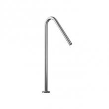 Blu Bathworks TOX136B-S - Inox Stainless Steel Raised Deck-Mount Swan-Neck Basin Spout 19'' H, Satin Finish