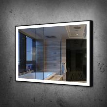 Paris Mirrors CHICX4835RGB-BLK - Chic Black Framed Rectangle Mirror (Frontlit)