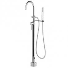 DXV D3590197C.100 - Equility® Round Floor Mount Bathtub Filler with Hand Shower and Lever Handle