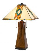 CAL Lighting BO-3011TB - 60W X 2 Tiffany Table Lamp with Pull Chain Switch with Resin Lamp Body