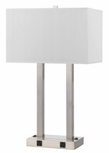 CAL Lighting LA-8028DK-1-BS - 60W X 2 Metal Desk Lamp W/Two Outlet