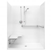 Aquatic 1603BFSDMA - Base Unit With Etched Horizontal L-Shaped Grab Bar