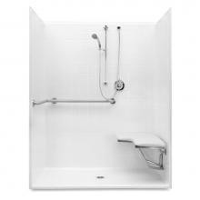 Aquatic 1623BFSTDMA - Base Unit With Etched L-Shaped Grab Bar