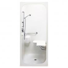 Aquatic 3636BFSRMA - Base Unit With Etched L-Shaped Grab Bar (Rh Fixture Wall)